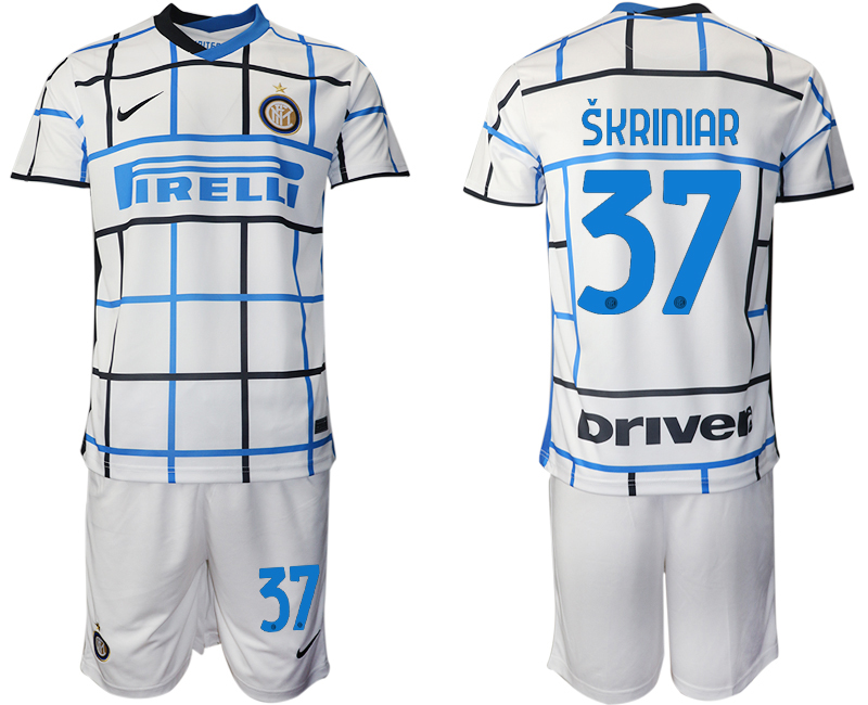 Men 2020-2021 club Inter milan away #37 white Soccer Jerseys->inter milan jersey->Soccer Club Jersey